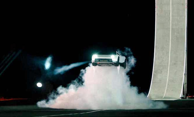Tesla’s new Roadster turns in air with SpaceX thrusters, won’t land until 2028