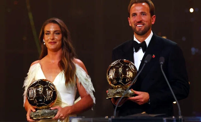 Harry Kane lifts Ballon d’Or as Putellas wins women’s prize for third time